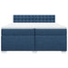 Pat box spring cu saltea, albastru, 200x200 cm, textil - WALTI WALTI
