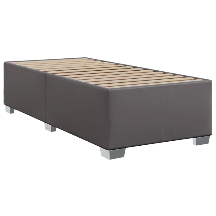 Pat box spring cu saltea, gri, 80x200 cm, piele ecologică - WALTI WALTI