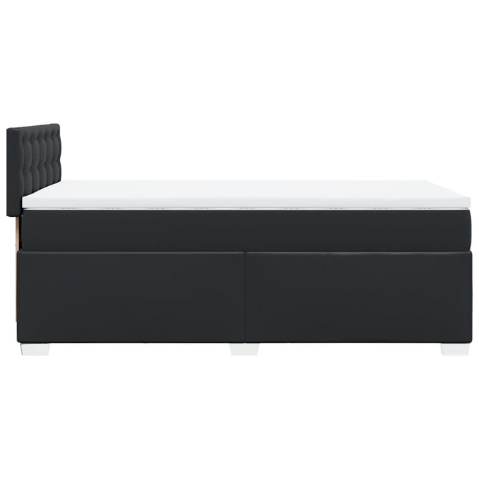 Pat box spring cu saltea, negru, 90x190 cm, piele ecologică - WALTI WALTI