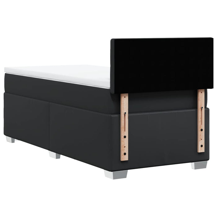 Pat box spring cu saltea, negru, 90x190 cm, piele ecologică - WALTI WALTI