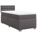 Pat box spring cu saltea, gri, 90x190 cm, piele ecologică - WALTI WALTI