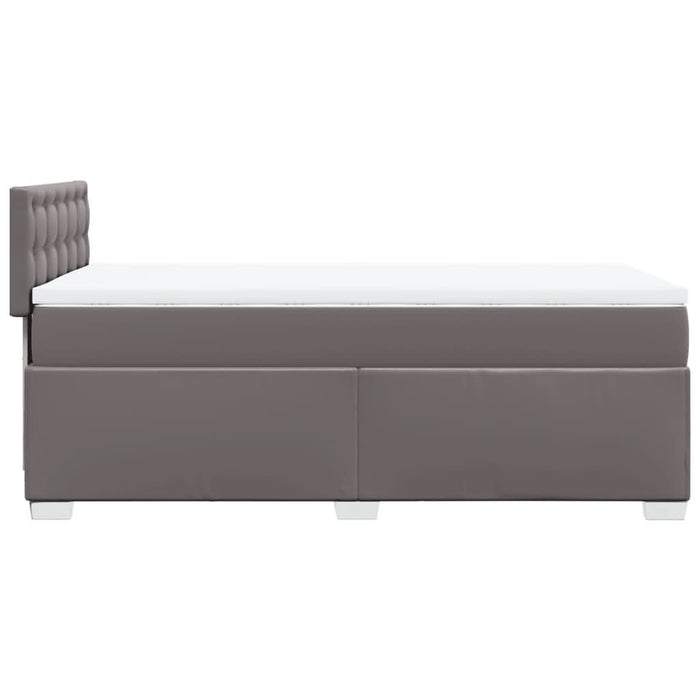 Pat box spring cu saltea, gri, 90x190 cm, piele ecologică - WALTI WALTI