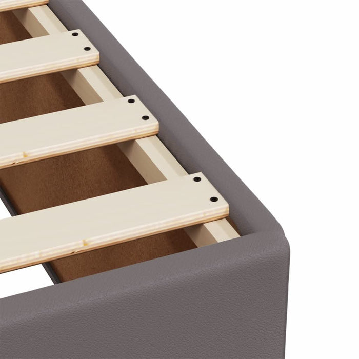 Pat box spring cu saltea, gri, 90x190 cm, piele ecologică - WALTI WALTI