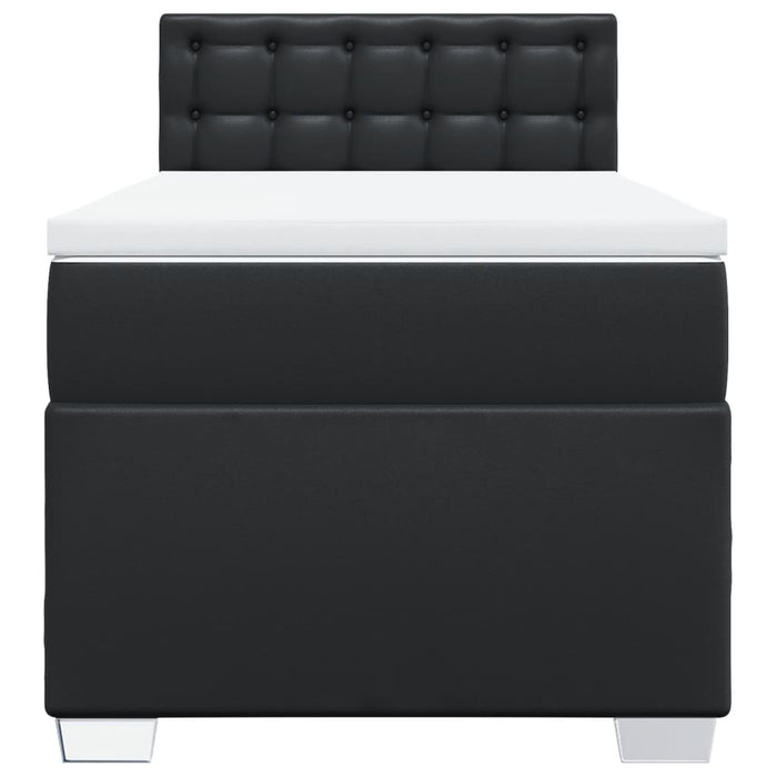 Pat box spring cu saltea, negru, 90x200 cm, piele ecologică - WALTI WALTI