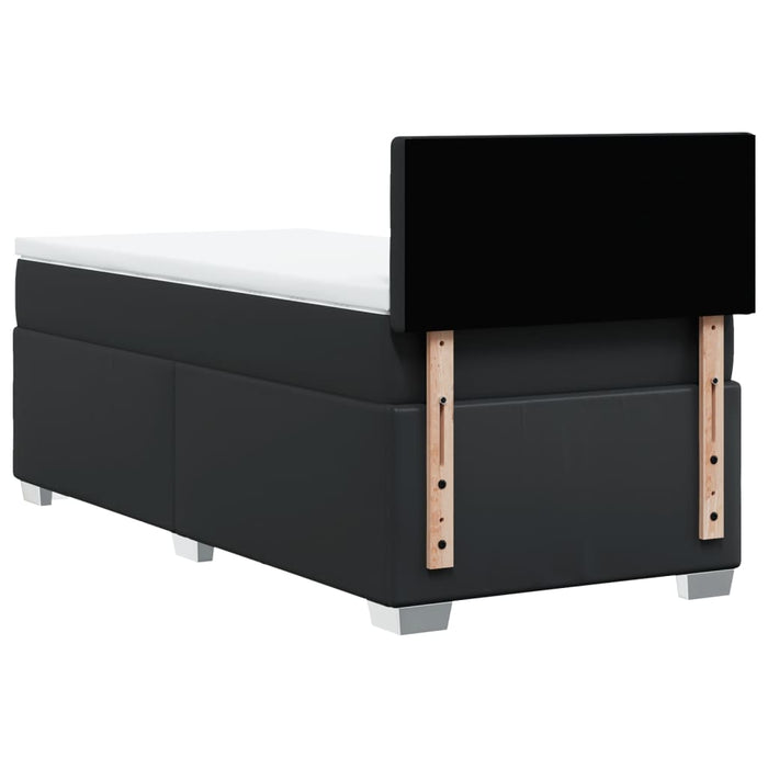 Pat box spring cu saltea, negru, 90x200 cm, piele ecologică - WALTI WALTI