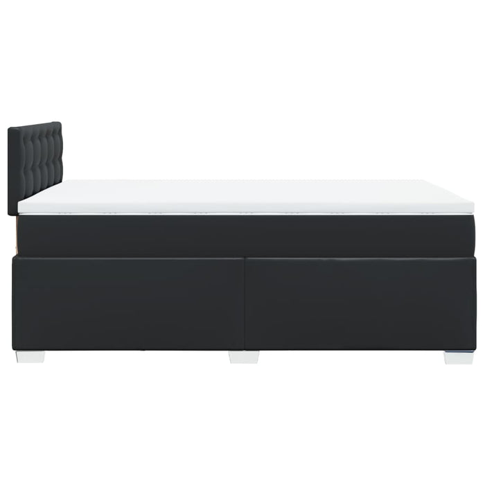 Pat box spring cu saltea, negru, 120x190 cm, piele ecologică - WALTI WALTI
