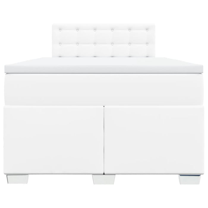 Pat box spring cu saltea, alb, 120x190 cm, piele ecologică - WALTI WALTI