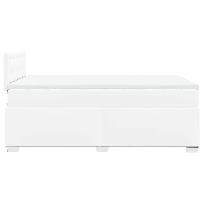 Pat box spring cu saltea, alb, 120x190 cm, piele ecologică - WALTI WALTI