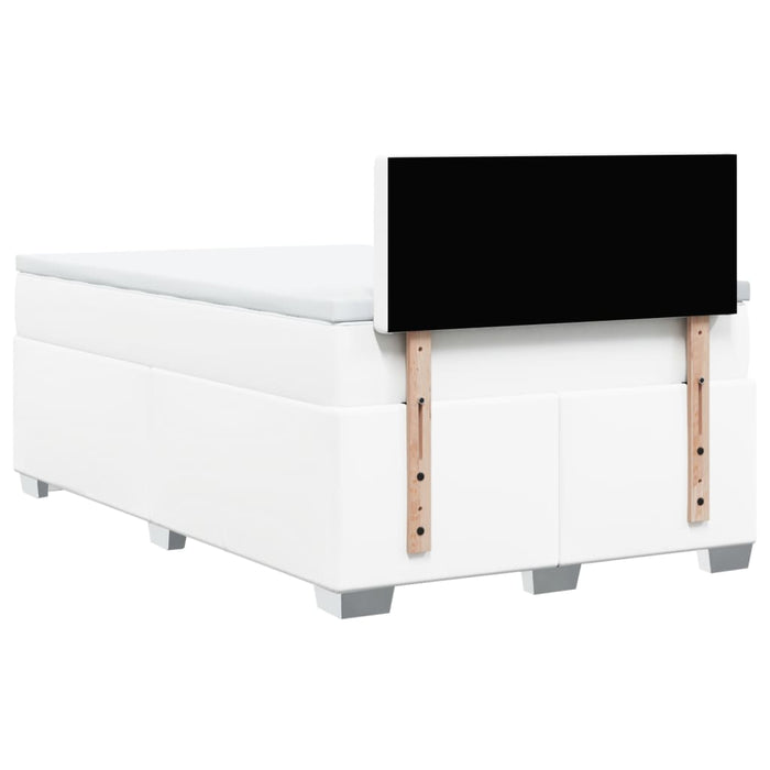 Pat box spring cu saltea, alb, 120x190 cm, piele ecologică - WALTI WALTI