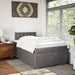 Pat box spring cu saltea, gri, 120x190 cm, piele ecologică - WALTI WALTI