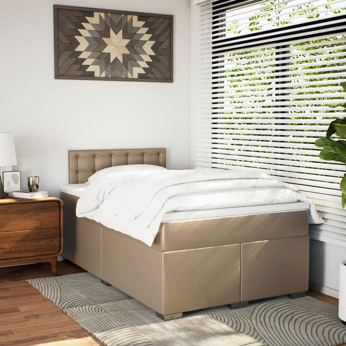 Pat box spring cu saltea, cappuccino, 120x190cm piele ecologică - WALTI WALTI