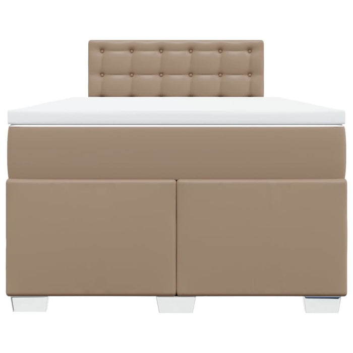Pat box spring cu saltea, cappuccino, 120x190cm piele ecologică - WALTI WALTI