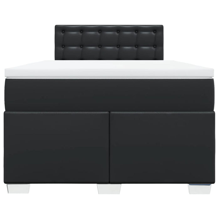 Pat continental cu saltea, negru, 120x200 cm, piele ecologică - WALTI WALTI