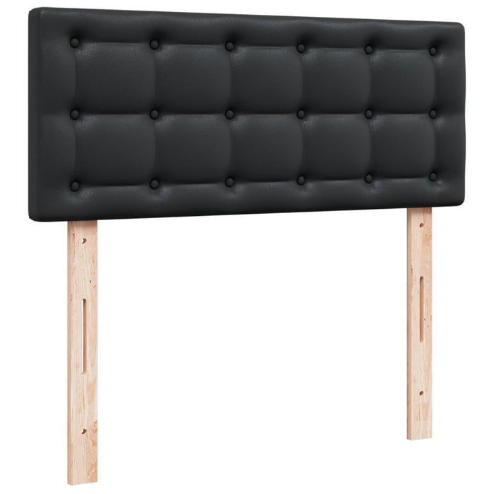 Pat continental cu saltea, negru, 120x200 cm, piele ecologică - WALTI WALTI