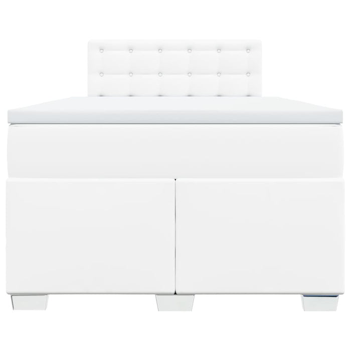 Pat box spring cu saltea, alb, 120x200 cm, piele ecologică - WALTI WALTI