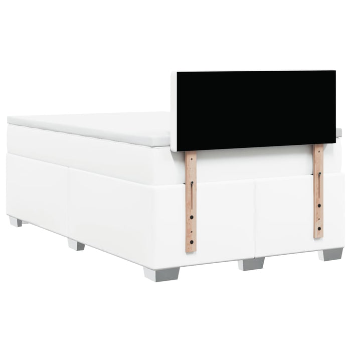 Pat box spring cu saltea, alb, 120x200 cm, piele ecologică - WALTI WALTI