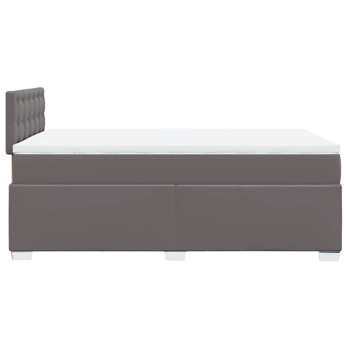 Pat box spring cu saltea, gri, 120x200 cm, piele ecologică - WALTI WALTI