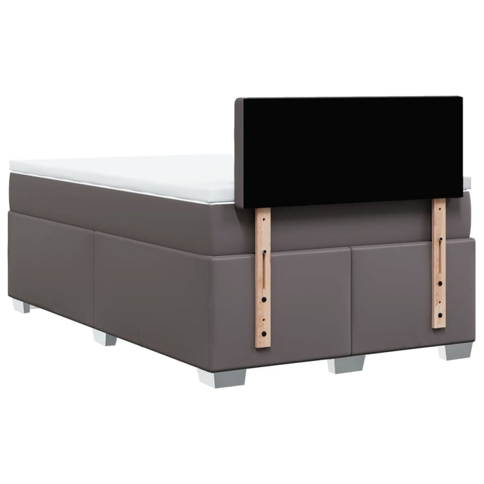 Pat box spring cu saltea, gri, 120x200 cm, piele ecologică - WALTI WALTI