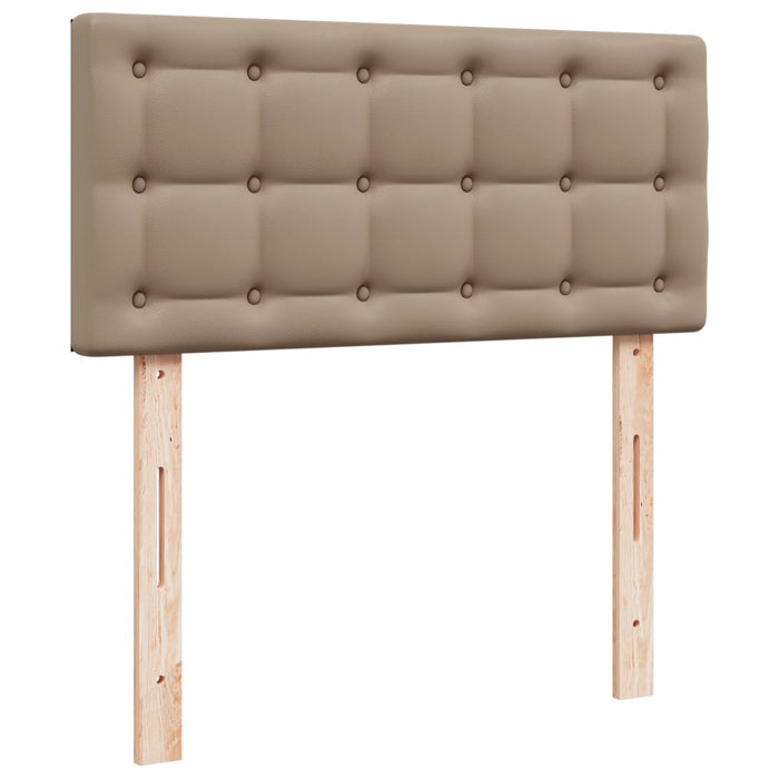 Pat box spring cu saltea, cappuccino, 120x200cm piele ecologică WALTI