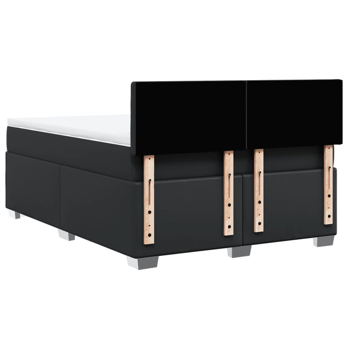 Pat box spring cu saltea, negru, 140x190 cm, piele ecologică - WALTI WALTI