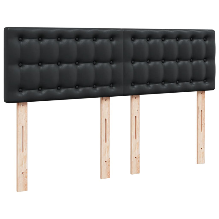 Pat box spring cu saltea, negru, 140x190 cm, piele ecologică - WALTI WALTI