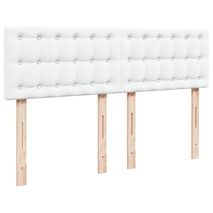 Pat box spring cu saltea, alb, 140x190 cm, piele ecologică WALTI