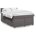 Pat box spring cu saltea, gri, 140x190 cm, piele ecologică - WALTI WALTI