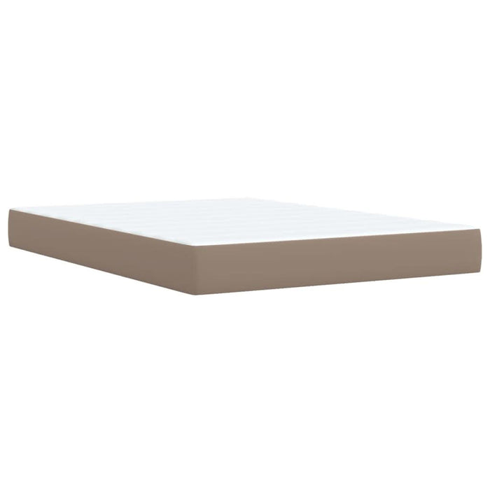 Pat box spring cu saltea, cappuccino, 140x190cm piele ecologică - WALTI WALTI