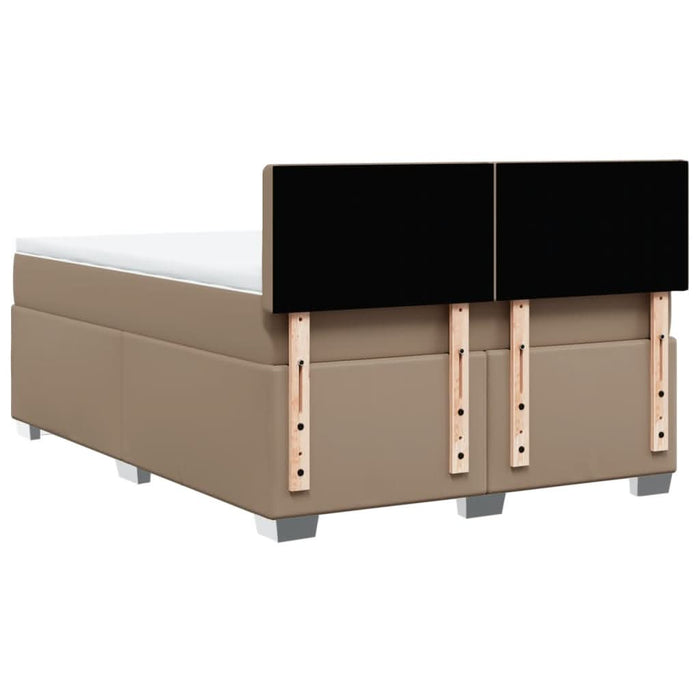 Pat box spring cu saltea, cappuccino, 140x190cm piele ecologică - WALTI WALTI
