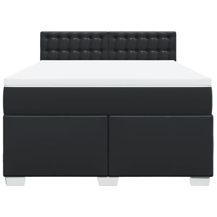 Pat box spring cu saltea, negru, 140x200 cm, piele ecologică - WALTI WALTI
