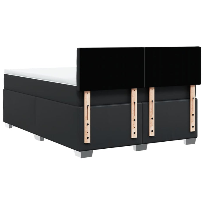 Pat box spring cu saltea, negru, 140x200 cm, piele ecologică - WALTI WALTI