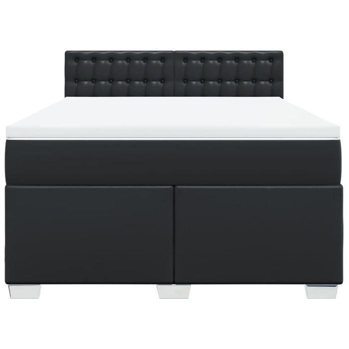 Pat box spring cu saltea, negru, 160x200 cm, piele ecologică - WALTI WALTI