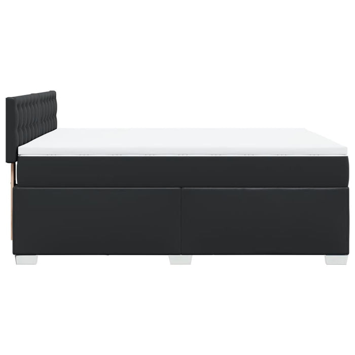 Pat box spring cu saltea, negru, 160x200 cm, piele ecologică - WALTI WALTI