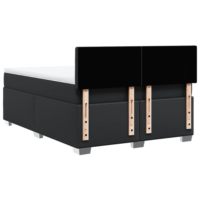 Pat box spring cu saltea, negru, 160x200 cm, piele ecologică - WALTI WALTI