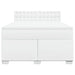 Pat box spring cu saltea, alb, 160x200 cm, piele ecologică - WALTI WALTI
