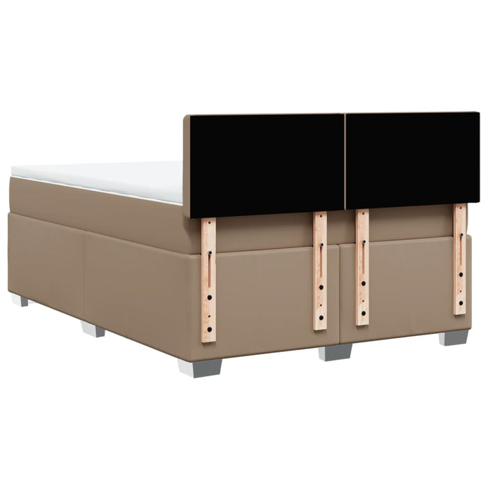 Pat box spring cu saltea, cappuccino, 160x200cm piele ecologică - WALTI WALTI