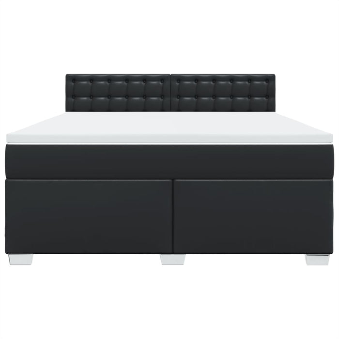 Pat box spring cu saltea, negru, 180x200 cm, piele ecologică - WALTI WALTI