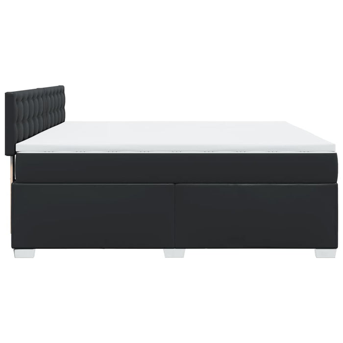 Pat box spring cu saltea, negru, 180x200 cm, piele ecologică - WALTI WALTI
