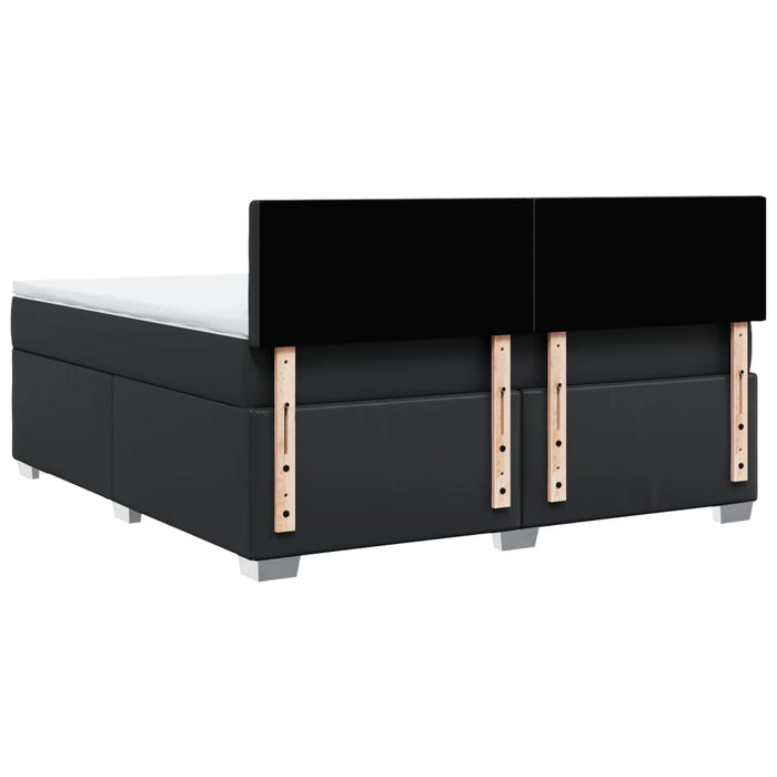 Pat box spring cu saltea, negru, 180x200 cm, piele ecologică - WALTI WALTI