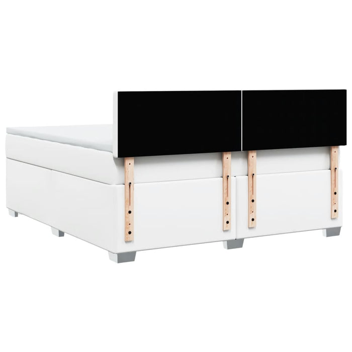 Pat box spring cu saltea, alb, 180x200 cm, piele ecologică - WALTI WALTI
