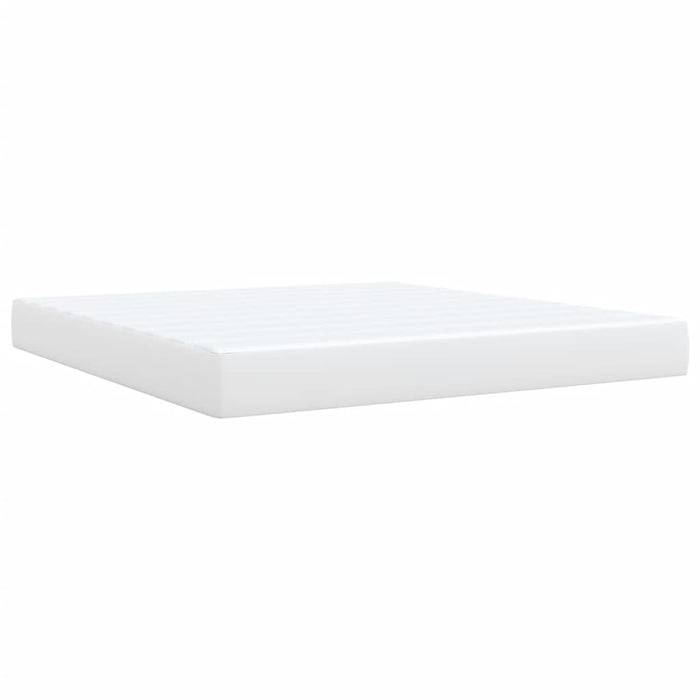Pat box spring cu saltea, alb, 180x200 cm, piele ecologică - WALTI WALTI