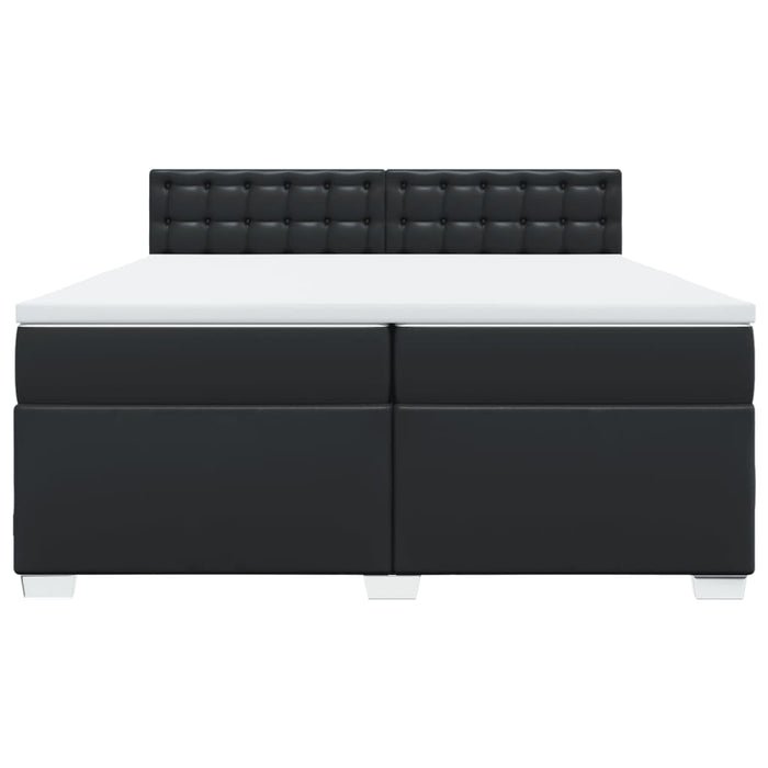 Pat box spring cu saltea, negru, 200x200 cm, piele ecologică - WALTI WALTI