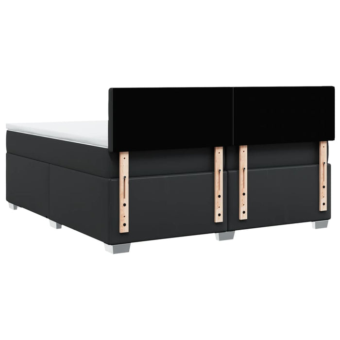 Pat box spring cu saltea, negru, 200x200 cm, piele ecologică - WALTI WALTI