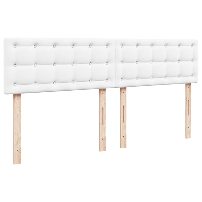 Pat box spring cu saltea, alb, 200x200 cm, piele ecologică - WALTI WALTI
