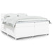 Pat box spring cu saltea, alb, 200x200 cm, piele ecologică - WALTI WALTI