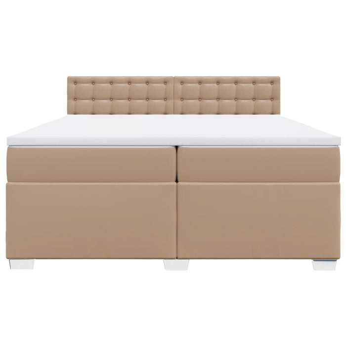 Pat continental cu saltea, cappuccino, 200x200 cm, piele eco WALTI