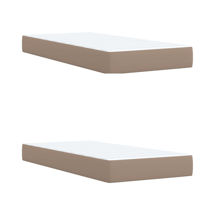 Pat continental cu saltea, cappuccino, 200x200 cm, piele eco WALTI