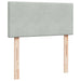 Pat continental cu saltea, gri deschis, 80x200 cm, catifea - WALTI WALTI