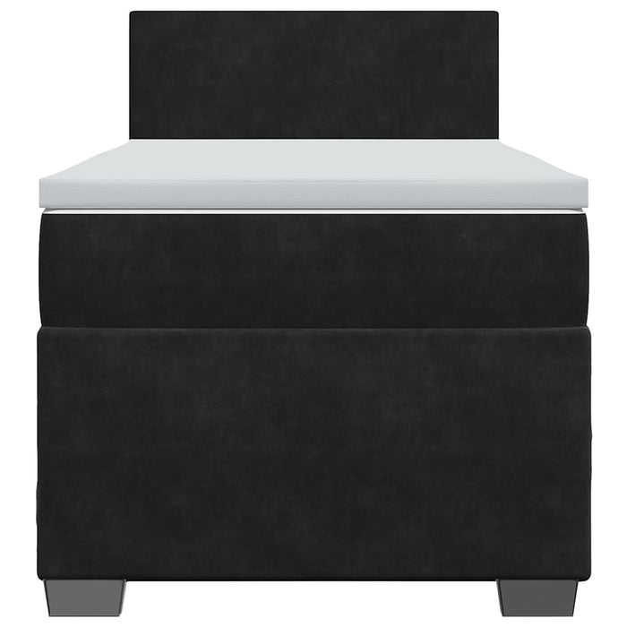Pat box spring cu saltea, negru, 80x200 cm, catifea - WALTI WALTI