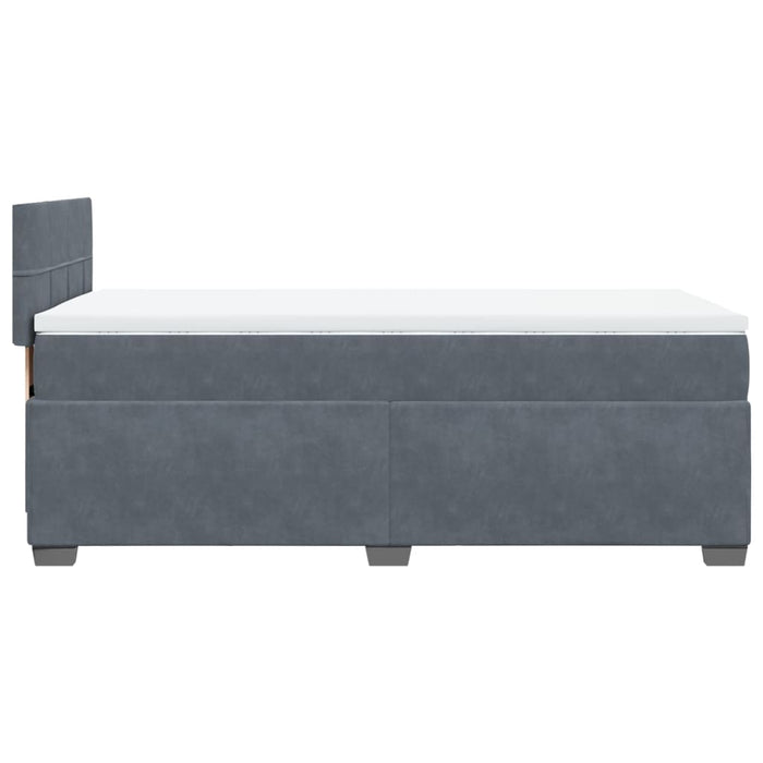 Pat box spring cu saltea, gri închis, 80x200 cm, catifea - WALTI WALTI
